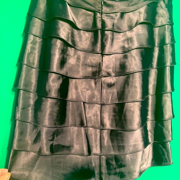 Size12 Scarlett Nite Silk Layered Black Skirt Back Zipper Very Elegant Chic - Picture 11 of 14